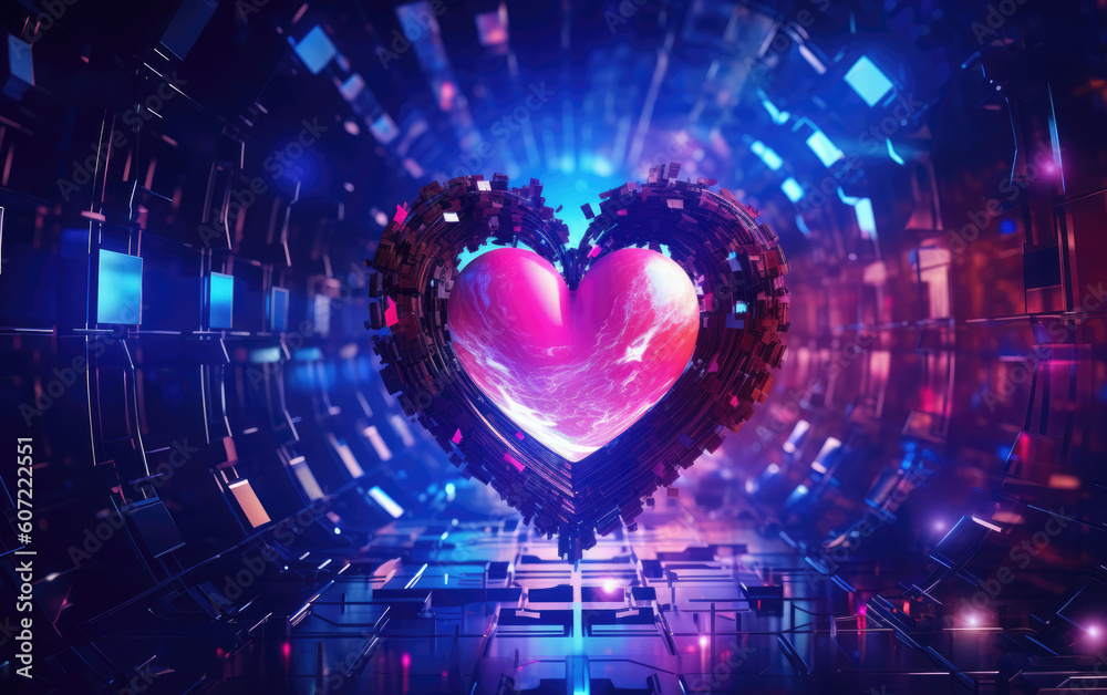 Digital Love Concept. Created with Generative AI Technology Stock ...