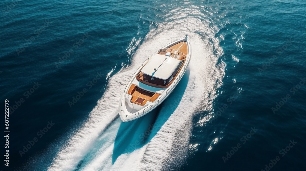 luxury yacht in the beautiful sea Generative AI