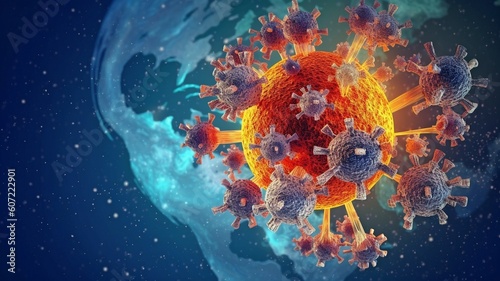 worldwide illness and viral dissemination coronavirus. GENERATE AI photo