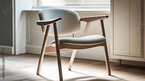 Contemporary chair  Scandinavian design. Generative AI.