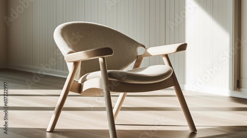 Contemporary chair, Scandinavian design. Generative AI.