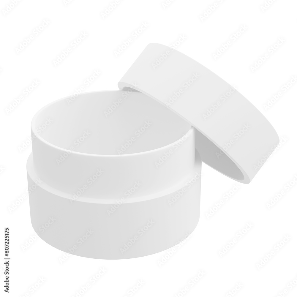 The white round paper box looks beautiful and clean on a white background, perfect for presenting 3D rendering box model advertisements. The white round paper box looks beautiful and clean on a white background, perfect for presenting 3D rendering box model advertisements.