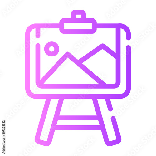 easel Line Gradient Icon