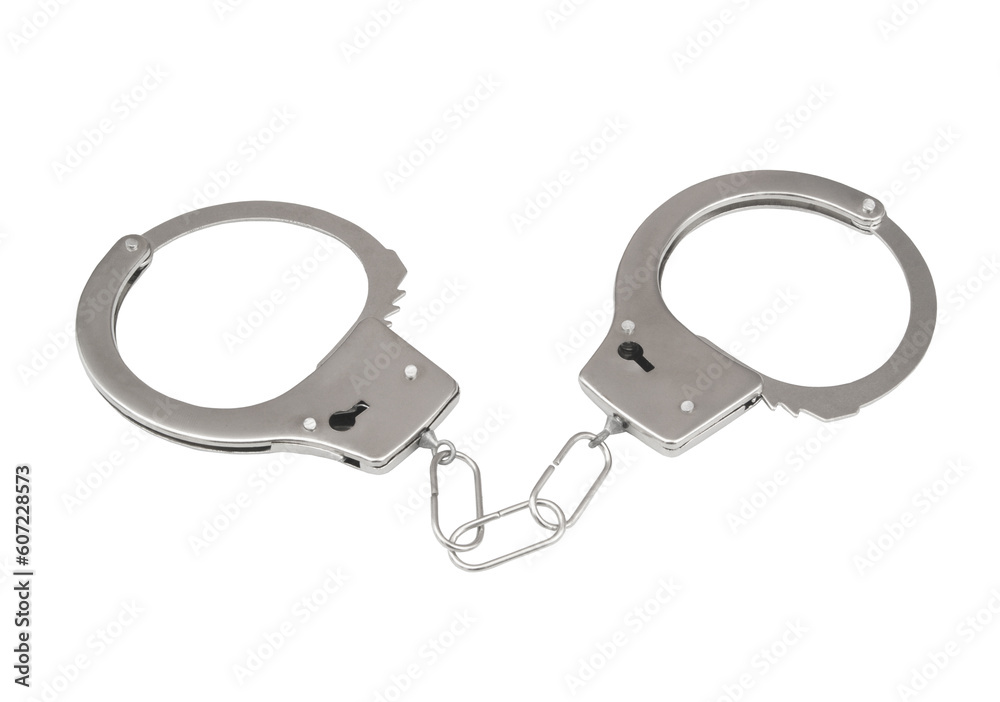 Steel handcuffs isolated on white background. Steel handcuffs isolated on white background.