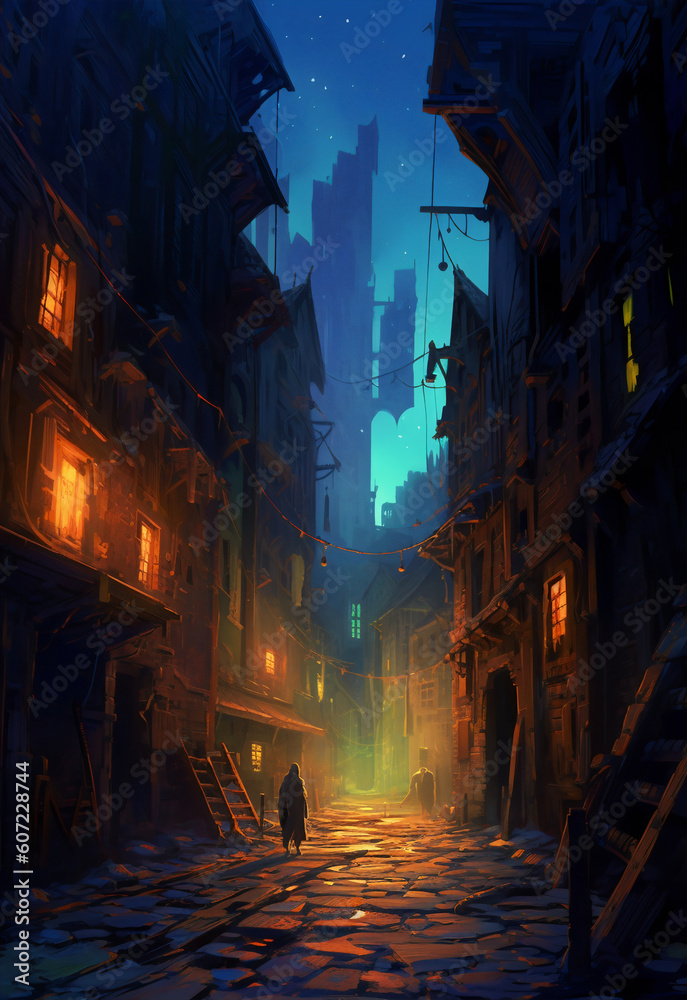 Mystic Whispers: Unraveling the Enigma in Moonlit Alleys. Generative AI

