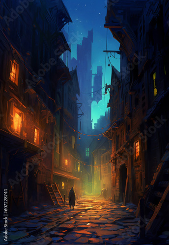 Mystic Whispers: Unraveling the Enigma in Moonlit Alleys. Generative AI 