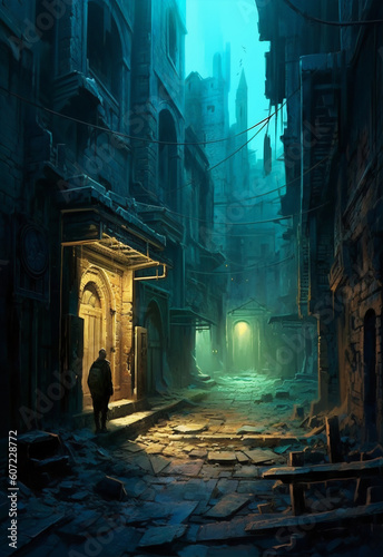Mystic Whispers: Unraveling the Enigma in Moonlit Alleys. Generative AI 