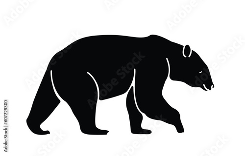 Black bear shadow for logos or designs. bear icon - vector concept illustration for design on a white background © SIRAPOB