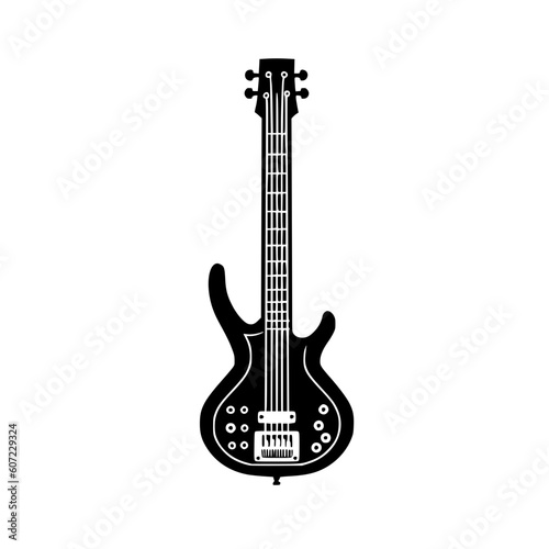 Electric guitar vector illustration isolated on transparent background