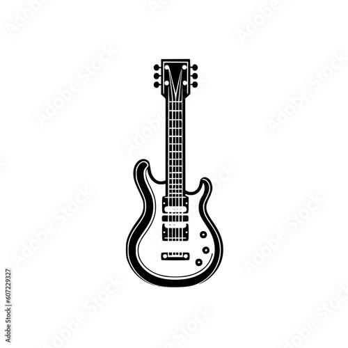 Electric guitar vector illustration isolated on transparent background