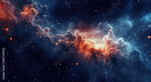 Galaxy and constellation in deep space. Stars and far galaxies background.