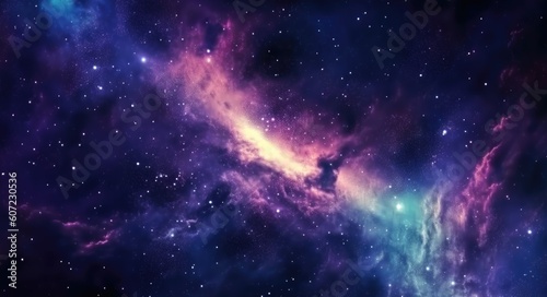 Galaxy and constellation in deep space. Stars and far galaxies background.