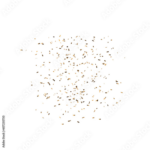 Colorful bright confetti isolated on transparent background