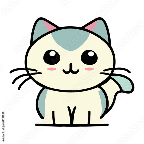 Cute and smile cat doodle vector ,cute cat vector, Draw vector illustration character
