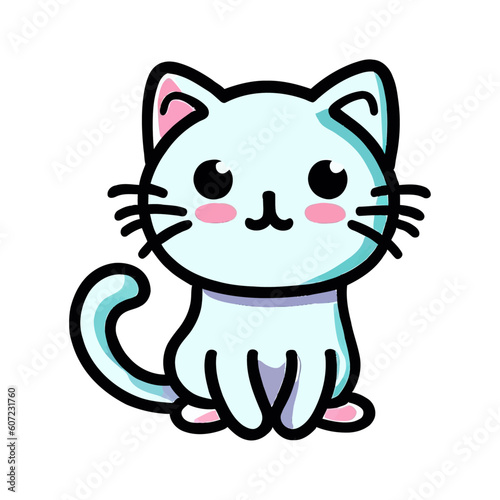 Cute and smile cat doodle vector,cute cat vector, Draw vector illustration character
