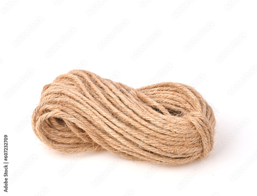 Hemp Rope Natural isolated on white backgroud