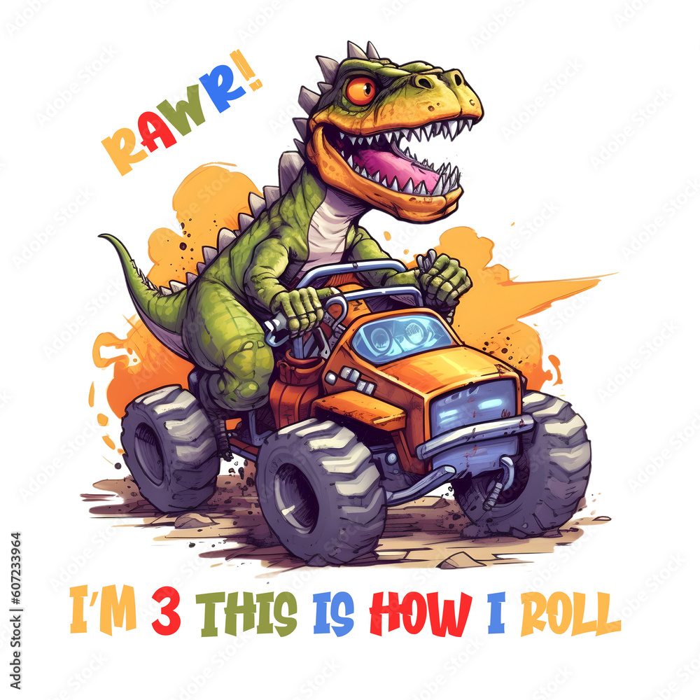 T Rex Monster Truck Birthday Sublimation T Rex Monster Truck Birthday Sublimation