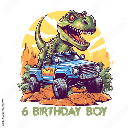 T Rex Monster Truck Birthday Sublimation