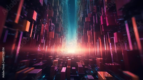 futuristic abstract background with vibrant colors and geometric shapes Generative AI