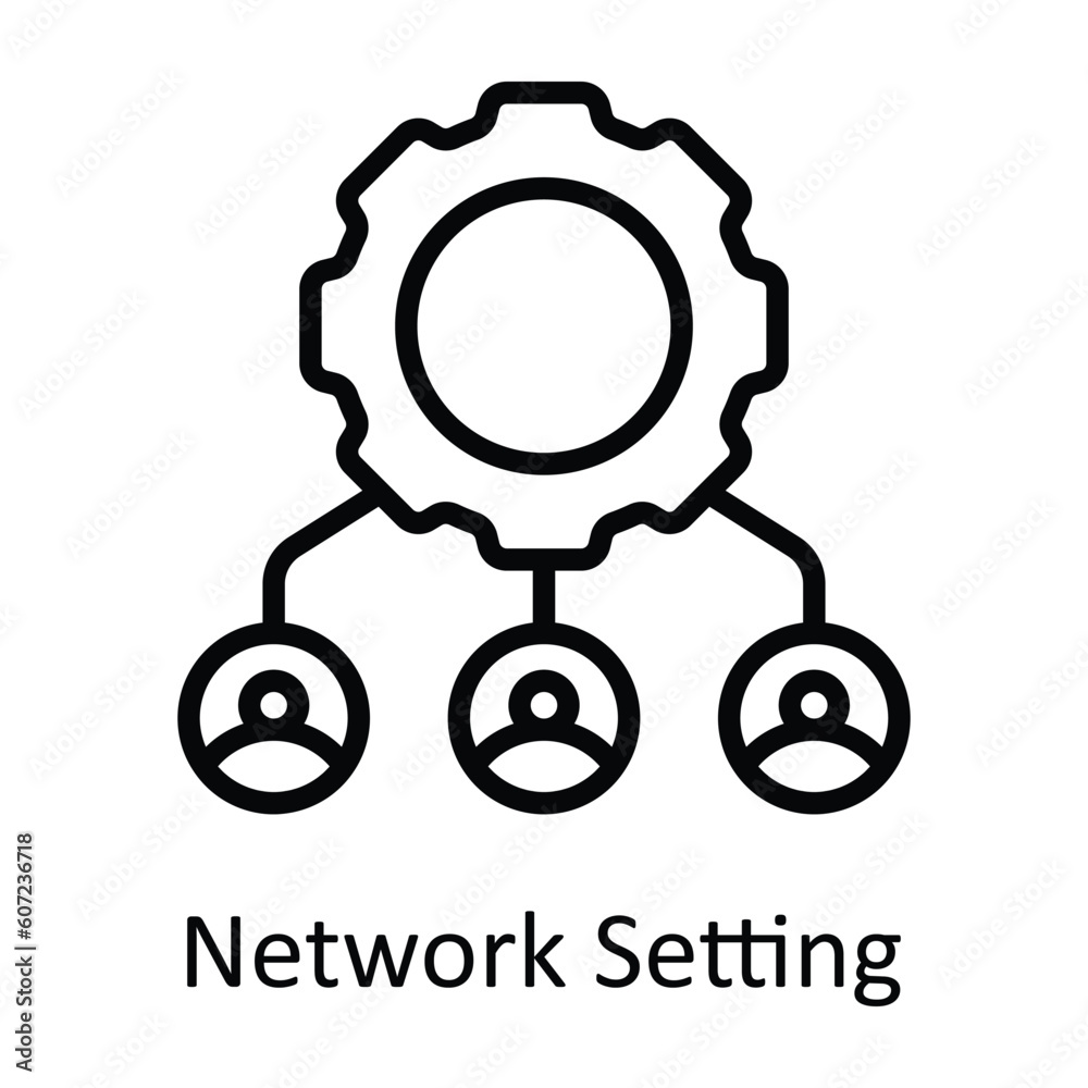 Network Setting Vector outline Icon Design illustration. Seo and web Symbol on White background EPS 10 File Network Setting Vector outline Icon Design illustration. Seo and web Symbol on White background EPS 10 File