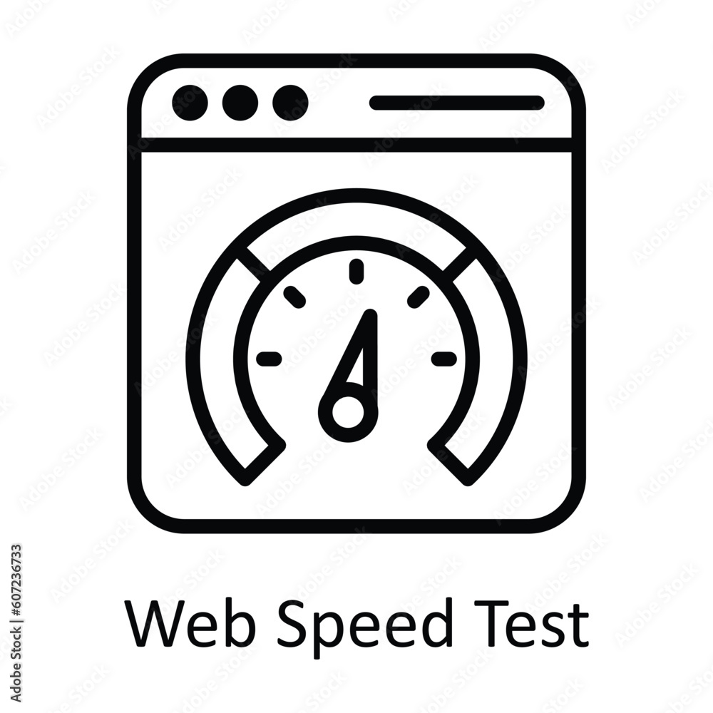 Web Speed Test Vector outline Icon Design illustration. Seo and web Symbol on White background EPS 10 File Web Speed Test Vector outline Icon Design illustration. Seo and web Symbol on White background EPS 10 File