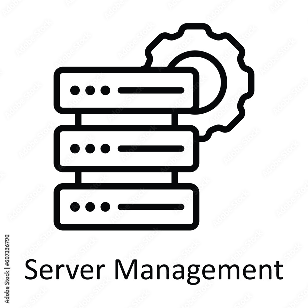 Server Management Vector outline Icon Design illustration. Seo and web Symbol on White background EPS 10 File Server Management Vector outline Icon Design illustration. Seo and web Symbol on White background EPS 10 File