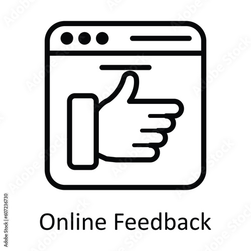 Online Feedback Vector  outline Icon Design illustration. Seo and web Symbol on White background EPS 10 File