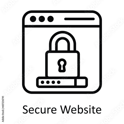 Secure Website Vector outline Icon Design illustration. Seo and web Symbol on White background EPS 10 File