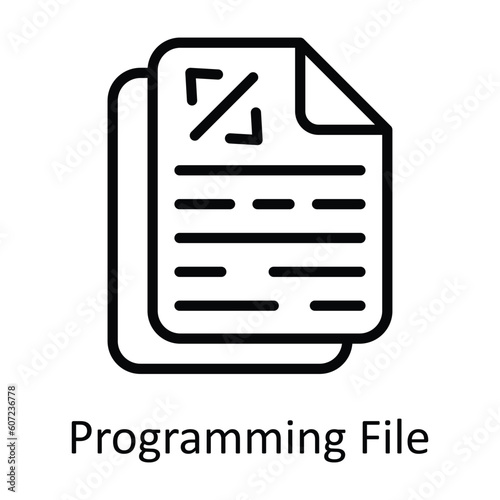 Programming File Vector  outline Icon Design illustration. Seo and web Symbol on White background EPS 10 File