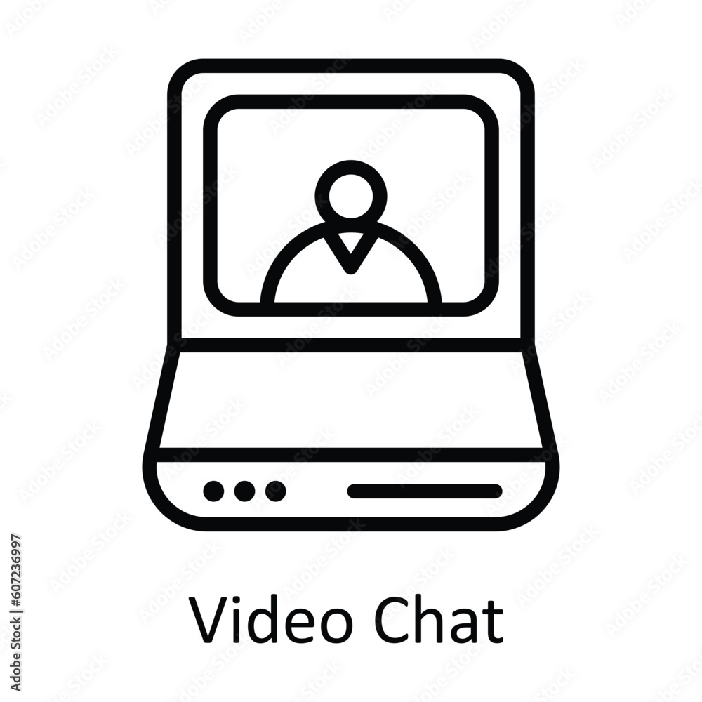 Video Chat Vector outline Icon Design illustration. Seo and web Symbol on White background EPS 10 File Video Chat Vector outline Icon Design illustration. Seo and web Symbol on White background EPS 10 File