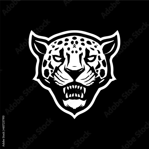 Aggresive jaguar head logo in vector.