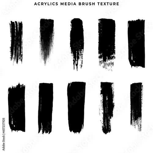 Acrylic brushes vector set.