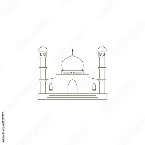Mosque illustration, can be used as prayer symbol and qibla.
