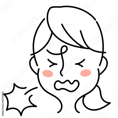 くしゃみをする女性