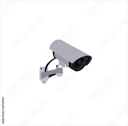 Security cam, cctv video camera, street observe surveillance equipment front and side angle view. Secure guard eye and crime prevention isolated on white background. illustration for eps 10