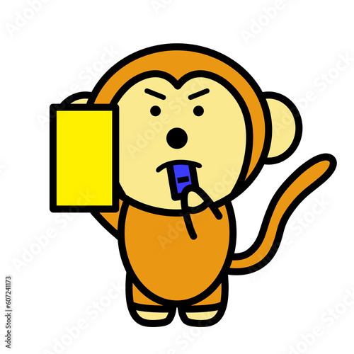 Photography イエローカードを出すサル　イラスト