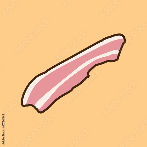Bacon Meat Slice Raw Vector