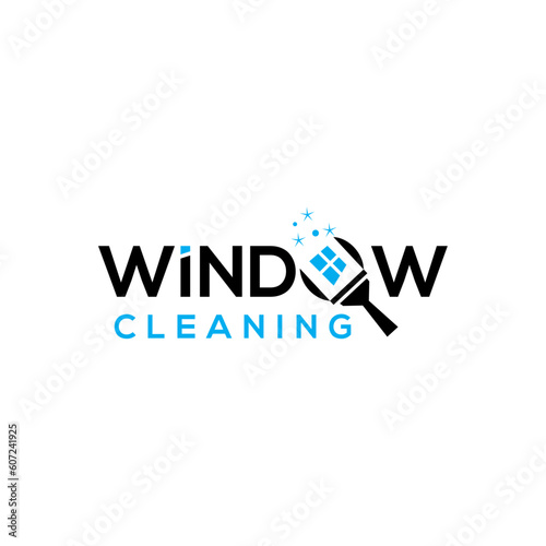 Creative window cleaning services logo design 