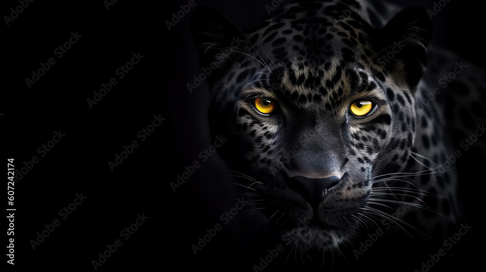 Majestic Panther: A Captivating Encounter with the Wild. created with Generative AI