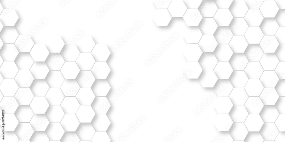 3d Hexagonal structure futuristic white background and Embossed Hexagon , honeycomb white Background ,light and shadow ,Vector. 3d Hexagonal structure futuristic white background and Embossed Hexagon , honeycomb white Background ,light and shadow ,Vector.