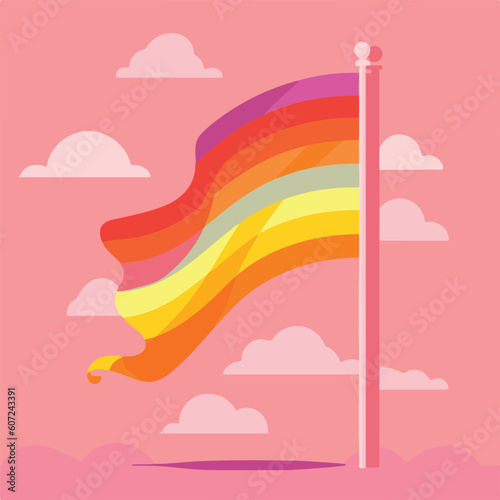 A pride day flag with a pink background