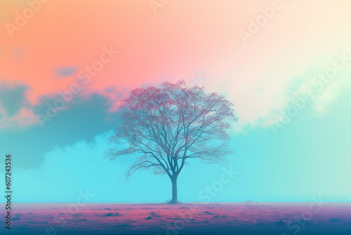 aesthetic color background flower tree