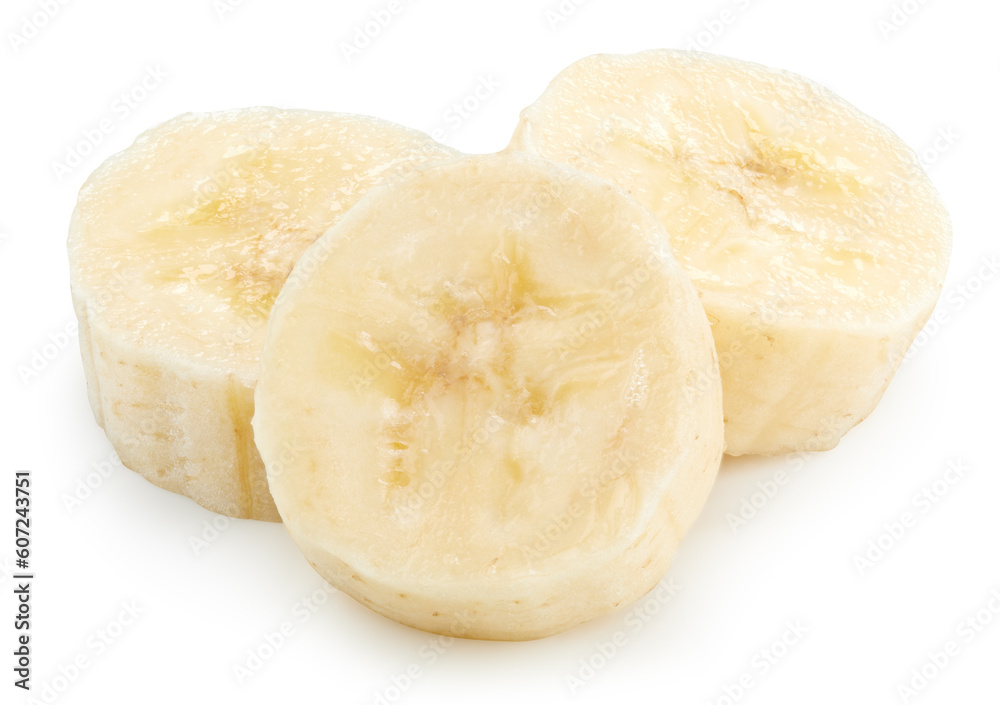 Banana slices Isolated with clipping path Banana slices Isolated with clipping path