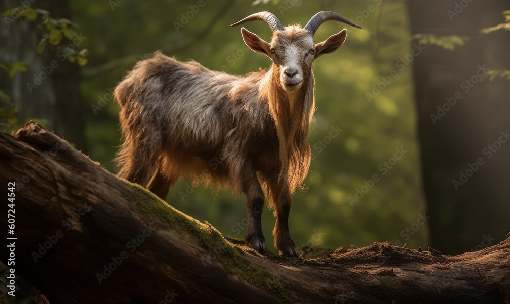 photo of Oberhasli goat in its natural habitat. Generative AI photo of Oberhasli goat in its natural habitat. Generative AI