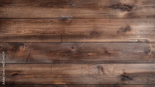 Old brown rustic dark grunge wooden timber wall Generative AI