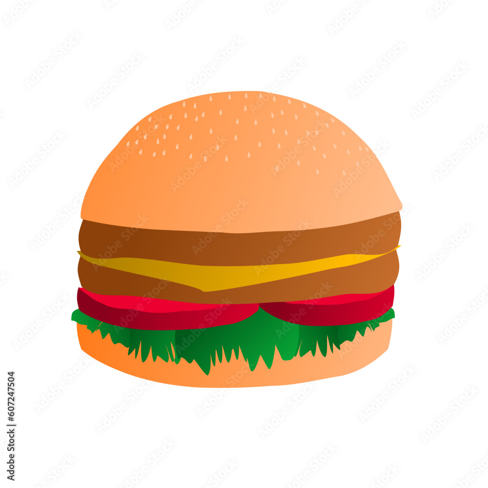 hamburger isolated on white background