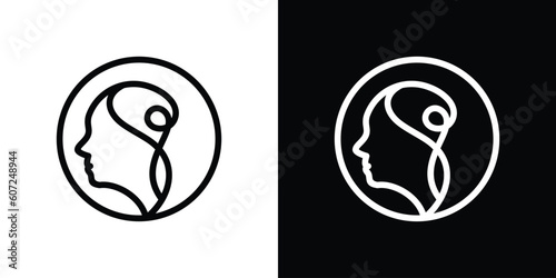 logo design abstract minimalist mental line icon vector illustration