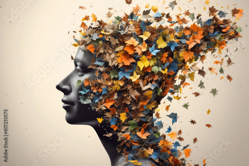 Abstract artwork on mental health and how to deal with the mind wellness holistically.