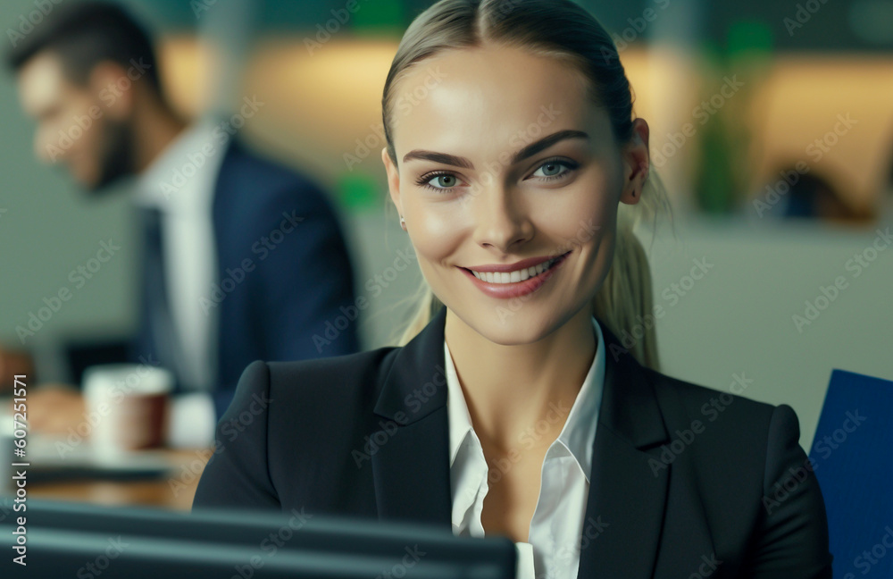 Naklejka premium Business people, used in work, advertisements, flyers, news, background, illustrations generate
