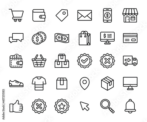 Online Shop Icon set vector logo illustration